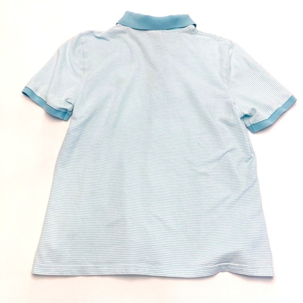 Brooks Brothers Aqua Striped Polo Shirt 100% Cotton Women's Large - Picture 2 of 8